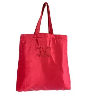 NWT Max Mara Eziana Red Tote Bag‎ Shoulder Shopper Handbag Purse with M Logo